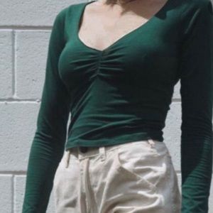 Brandy Melville Green Longsleeve Top
